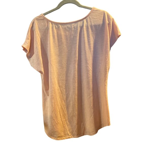 APT 9 Pink Top Gray Leopard Print Silver Stud SS Women L Flowy Bottom - Picture 5 of 6